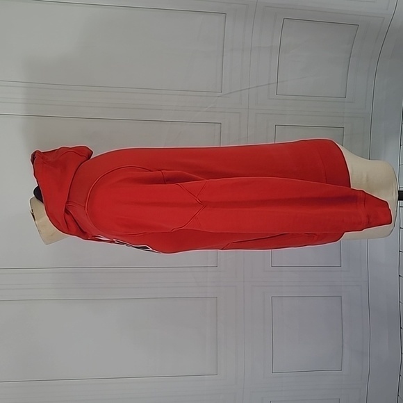 Nike Air Mens Small Hooded Sweatshirt Classic Logo Red Black FLAWED Athletic - Picture 7 of 12